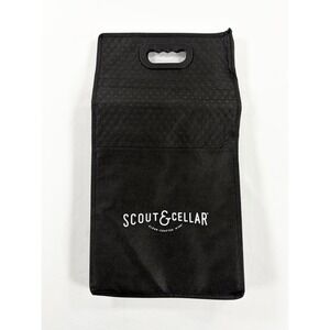 Scout & Cellar 6 Bottle Insulated Wine Cooler Carry Bag Padded Tote Handle Black